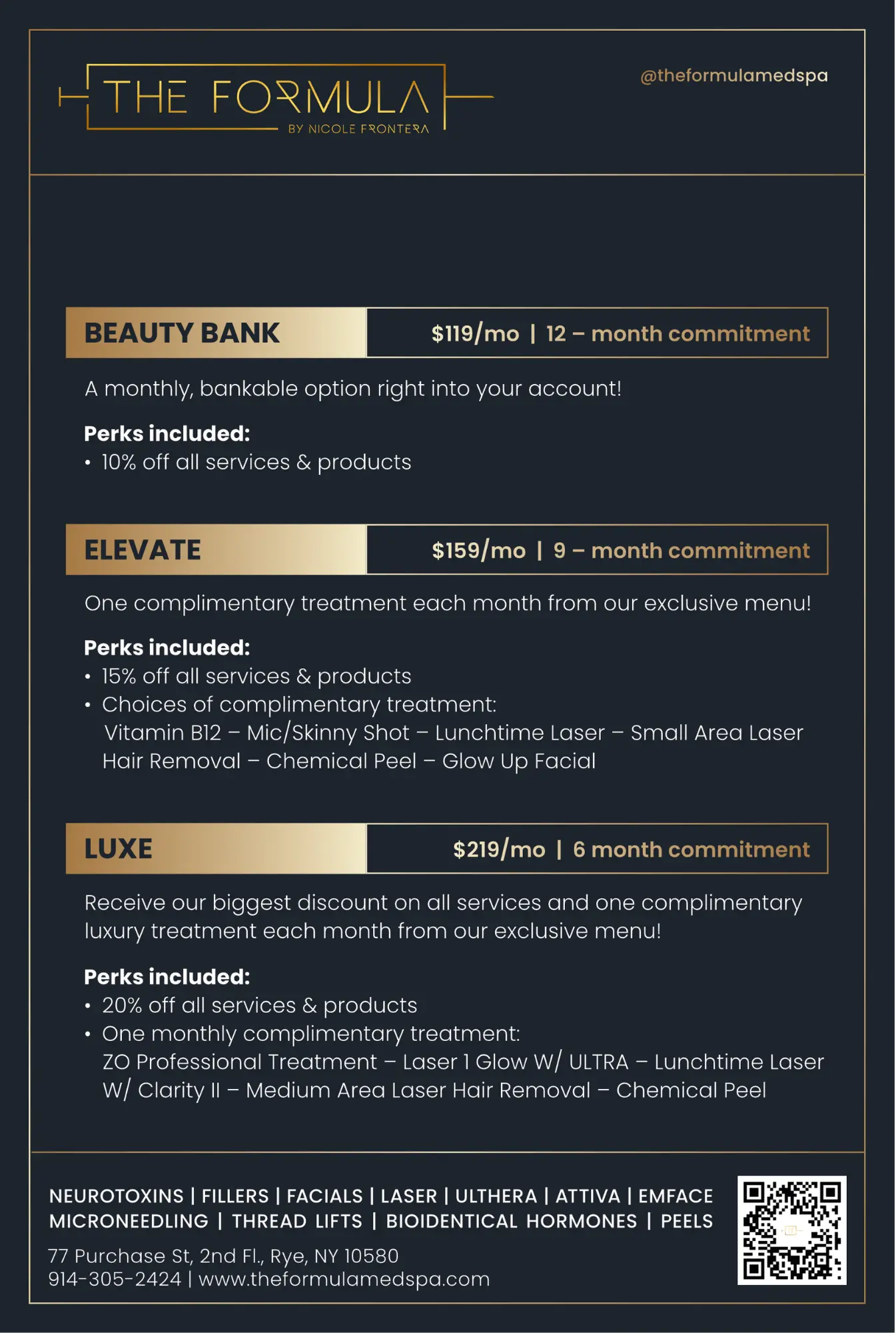 the formula med spa memberships rye