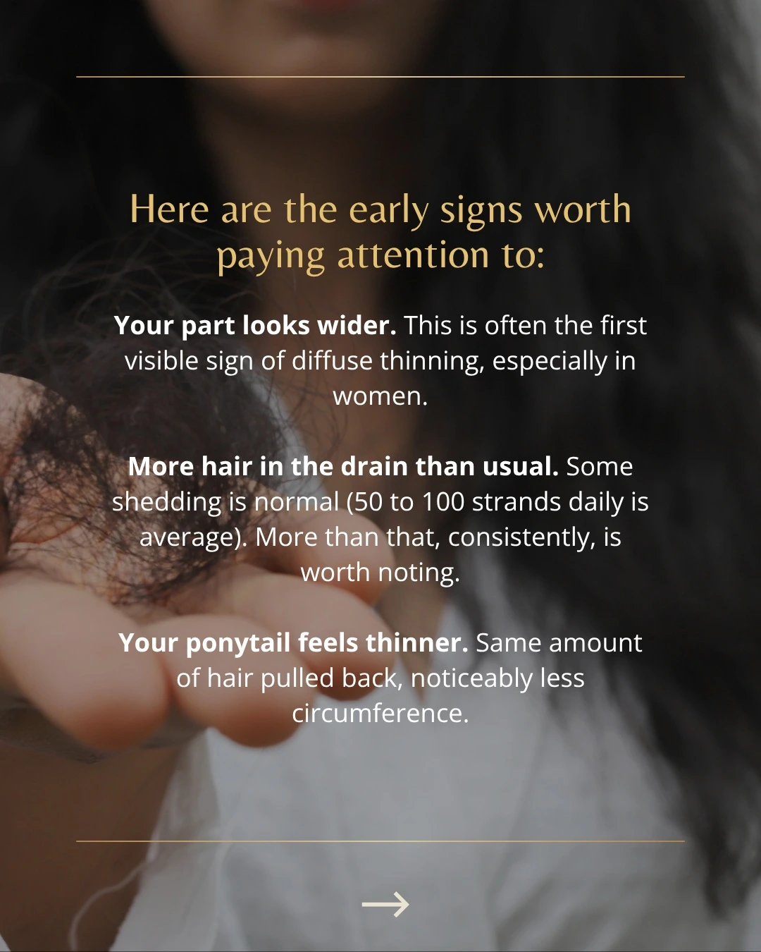 hair thinning early signs