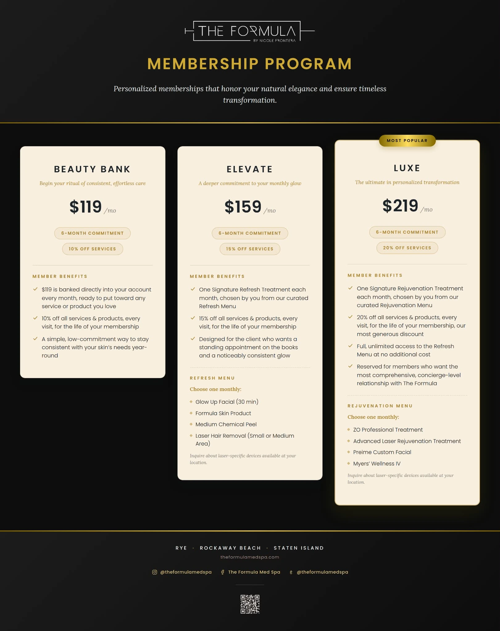 the formula med spa memberships
